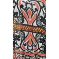 Ladies Scarf Gorgeous Black White & Orange Abstract Patterned Square Scarf/Shawl With Fringe