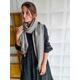 Long Striped Linen Scarf, Softened Unisex Long Scarves, Fringed Scarf For Men Women