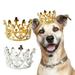 opvise Pet Headgear Adorable Cosplay Mini Birthday Wedding Hat Dogs Hair Crown Photography Props Golden
