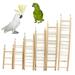 opvise 3/4/5/6/7/8 Steps Wooden Pet Bird Parrot Climbing Hanging Ladder Cage Chew Toy Wood Color 3 Steps