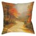 Thomas Kinkade Autumn Lane Indoor Decorative Pillow by Laural Home