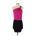 Foreign Exchange Casual Dress: Purple Color Block Dresses - Women's Size Small