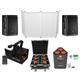 2) JBL SRX812P 12 2000w DJ PA Speakers+(6) Black Wireless Lights+Fogger+Facade