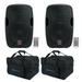 (2) Rockville BPA10 10 800w DJ PA Speakers w Bluetooth+Carry Bags