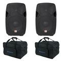 (2) Rockville SPGN104 10 1600W DJ PA Speakers 4-Ohm+Carry Bags