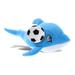 DolliBu Blue Dolphin Stuffed Animal with Soccer Ball Plush - Soft Huggable Dolphin Adorable Playtime Dolphin Plush Toy Cute Ocean Life Gift Baby Soft Plush Doll Toy for Kids and Adults - 12 Inches