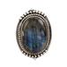 Magnificent Aurora,'Traditional Sterling Silver Cocktail Ring with Labradorite'