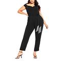 CITY CHIC Damen Übergröße Jumpsuit Mayhem Overall, Schwarz, 44