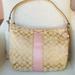 Coach Bags | Coach Signature Stripe Hobo Shoulder & Crossbody Bag Amazing Condition | Color: Cream/Pink | Size: 15” X 15”