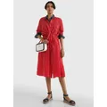 Tommy Hilfiger Midi Stripe Shirt Dress, Red