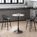George Oliver Olinger Counter Height 24" Dining Table & Steel Pedestal Base Indoors plus Counter Stools Plastic/Acrylic/Wood/Metal in Black | Wayfair
