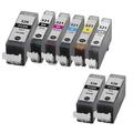 Compatible Multipack Canon PGI-520/CLI-521 Full Set (Incl. Grey) + 2 EXTRA Black Ink Cartridges (8 Pack)