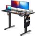 Inbox Zero Hrithvik Standing Desk Adjustable Height, Electric Standing Desk w/ Storage Bag, Stand up Desk for Home Off Wood/Metal in Black | Wayfair