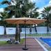 Arlmont & Co. Outdoor Patio Umbrella 10 Ft x 6.5 Ft Rectangular w/ Crank Weather Resistant UV Protection Water Resistant in Brown | Wayfair