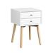 George Oliver 2 drawers Nightstand, Bed Side Table, Nightstands Wood in White | 24.02 H x 15.75 W x 15.75 D in | Wayfair