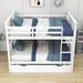 Gurpaige Full over Full Standard Bunk Bed w/ Trundle by Harriet Bee, Wood in White | 62.9 H x 56.5 W x 79.6 D in | Wayfair