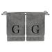 Ebern Designs Monogrammed Hand Towels -Set of 2 -Block Letter Turkish Cotton in Gray/White | Wayfair 3417487178F445299CA59CC77F863E40