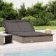 Design In - Bain de soleil 2 places avec toit - Chaise de jardin Transat de jardin - pliable gris