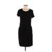 32 Degrees Casual Dress - Sheath Scoop Neck Short sleeves: Black Print Dresses - Women's Size Medium