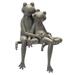 Melrose International Distressed Stone Sitting Frog Couple Garden Statue 19.5 H