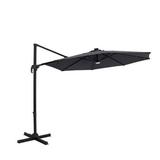 Blue Wave NU6872B 10 ft. Octagon Cantilever Umbrella with LED Lights - Polyester Canopy Slate Grey