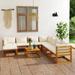 Aibecy 9 Piece Patio Set with Cushion Solid Acacia Wood