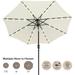 ABCCANOPY 10.5ft Patio Solar Umbrella LED Outdoor Umbrella with Tilt and Crank Light Beige