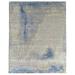 EORC Gray / STEAL BLUE Hand Knotted Wool Transitional Traditional Knot Rug 9 x 12