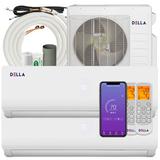 DELLA 27K BTU ODU 2 Zone 9000 12000 BTU 19 SEER 208-230V Cools Up to 950 Sq.Ft Wifi Energy Efficient Multi Zone Ductless Mini Split Air Conditioner Heat Pump Full Set with 16ft Installation Kits