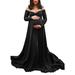 Lavender Maternity Dress for Photography Womens Maternity Off Shoulders Long Sleeve Photography Pregnants Dress Solid Princess Dress Photo Props Dress Maternity Winter Coats for Women