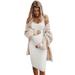 Baycosin Maternity Photoshoot Dress Womens Maternity Casual Sleeveless Solid Color Crew Neck Tanks Dress Pregnancy Bodycon Dresses