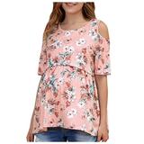 Maternity Tunic Tops for Leggings for Women Style Floral Print Color Plus Size Dress Short Sleeve Maternity Women Big Large Maternity Workout Top