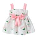 Baby Deals!Toddler Girl Clothes Clearance Toddler Girls Casual Dresses Kids Dresses Clearance Toddler Kids Baby Girls Summer Cute Floral Print Slip Dress Bowknot Princess Dress