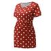 Maternity V Neck Shirts Womens Maternity Casual Short Sleeve Dot Print T Shirt Tops Pregnant Tunic Blouse Comfortable Maternity Pants