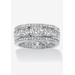 Women's 4.66 Cttw. Cubic Zirconia Platinum-Plated Sterling Silver Eternity Ring by PalmBeach Jewelry in Silver (Size 8)