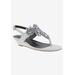 Wide Width Women's Loni Sandal by Bellini in White Textile (Size 10 W)