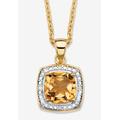 Women's 1.85 Tcw Genuine Citrine And Diamond Accent Gold-Plated Sterling Silver Necklace by PalmBeach Jewelry in Yellow