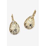 Women's Round Crystal Accent Yellow Gold-Plated Filigree Pear-Shaped Drop Earrings by PalmBeach Jewelry in Gold
