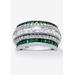 Women's 6.48 Cttw. Platinum-Plated Sterling Silver Emerald-Cut Cubic Zirconia Row Ring by PalmBeach Jewelry in Silver (Size 10)