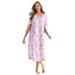 Plus Size Women's Long Print Sleepshirt by Dreams & Co. in Pink Spring Dog (Size M/L) Nightgown