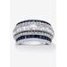 Women's 6.48 Cttw. Cubic Zirconia And Simulated Blue Sapphire Platinum-Plated Sterling Silver Ring by PalmBeach Jewelry in Blue (Size 10)