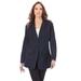 Plus Size Women's Denim Boyfriend Blazer by Roaman's in Dark Wash (Size 34 W)