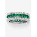 Women's 6.03 Tcw Simulated Emerald Eternity Ring In Platinum-Plated Sterling Silver by PalmBeach Jewelry in Green (Size 6)