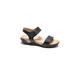 Wide Width Women's Dominica Sandal by Hälsa in Black Embossed (Size 8 W)