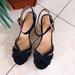 American Eagle Outfitters Shoes | American Eagle Sinclair Espadrille Wedge Sandal Black Size 10 | Color: Black/Tan | Size: 10