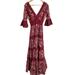 Free People Dresses | Free People Fp One Frilly Boho Gown Size 4 | Color: Black/Red | Size: 4