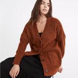 Madewell Sweaters | Madewell Cowen V Neck Cardigan Xs | Color: Orange/Red | Size: Xs