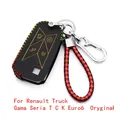 Coque de clé en cuir couche supérieure avec ULet pendentif housse pour Renault Truck Renault Gama