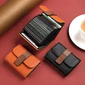 Porte-cartes en cuir PU pour femmes couleur unie fente multi-cartes de crédit étui pour carte