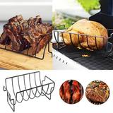 Pjtewawe Barbecue Grill Bbq Rib Rack For Or Grill Sturdy And Non Stick Can Be Used For Grills Grilled Chicken Rack Holds Up To 5 Small Ribs Grilled Meats And Bbq Gifts